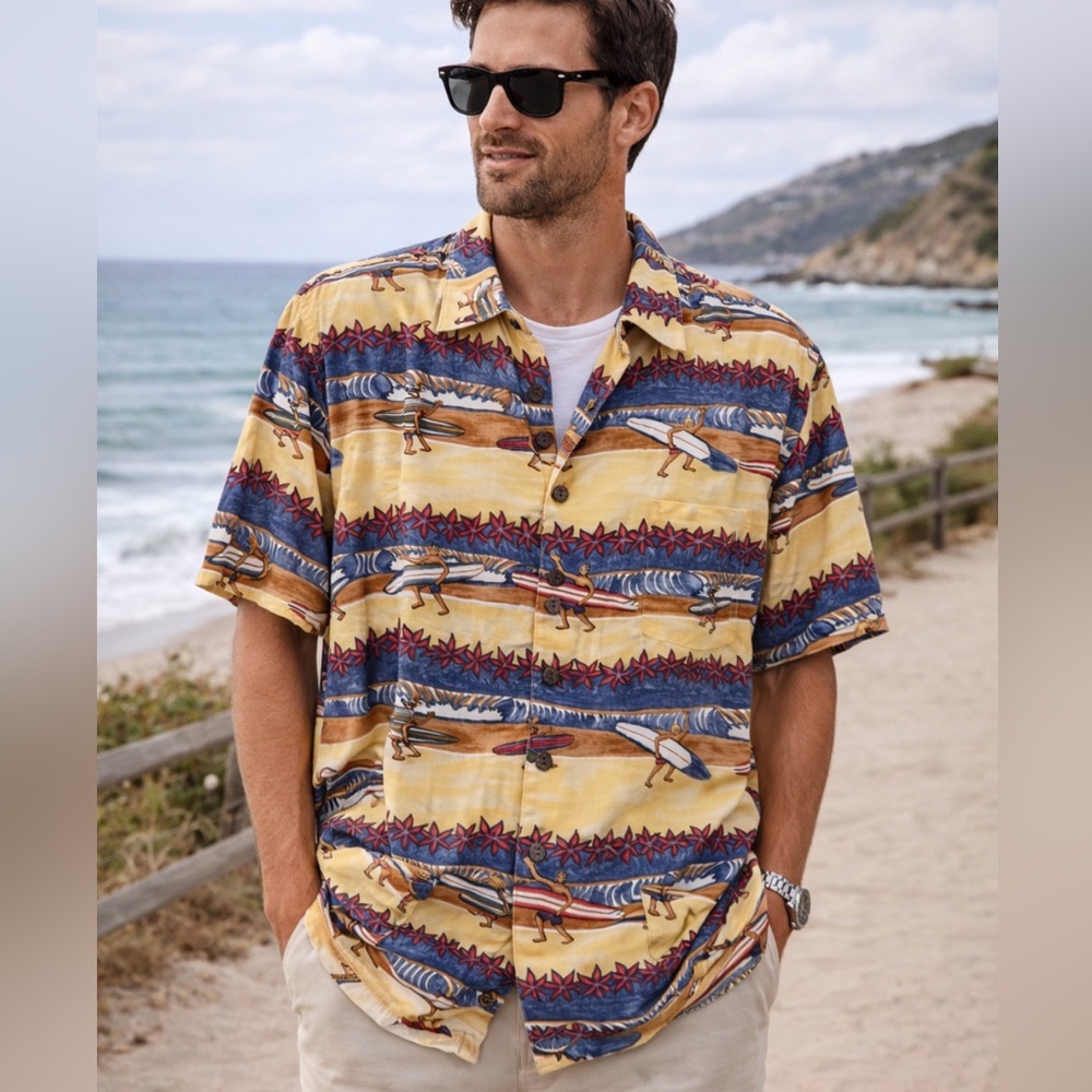 Surfer Hawaiian Shirt Ron Anderson Collection Kahala Size XL